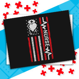 Sjukdomsbedömning Hero Heart Life American Flagga Vykort