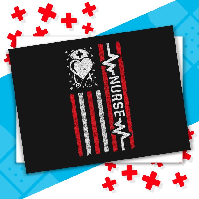 Sjukdomsbedömning Hero Heart Life American Flagga Vykort (Skapare uppladdad)