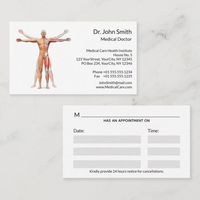 Sjukdomsfria Möte hud Skeletonmuskler Tidsbeställning Kort (Fram/baksida)