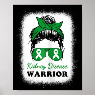 Sjukdomskarrior Kidney Disease Awareness Messy Bun Poster