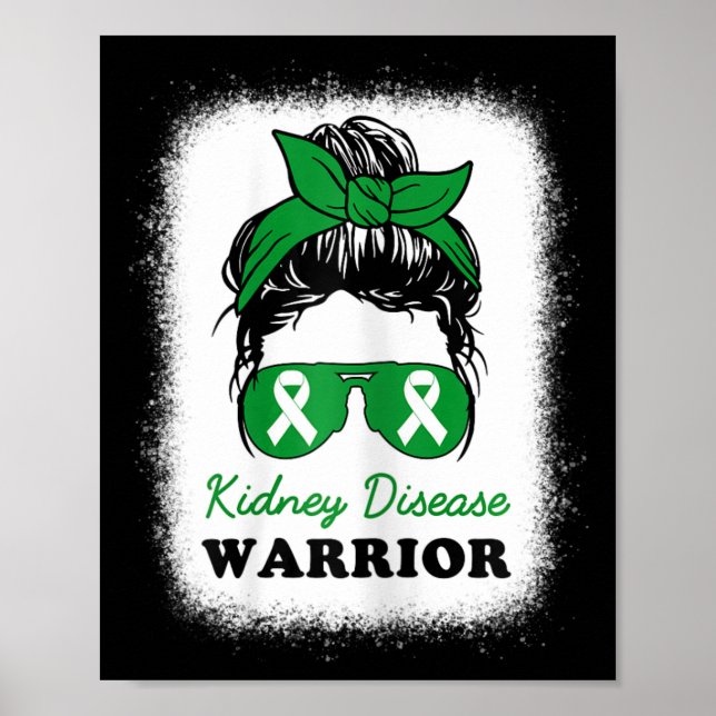 Sjukdomskarrior Kidney Disease Awareness Messy Bun Poster (Framsidan)