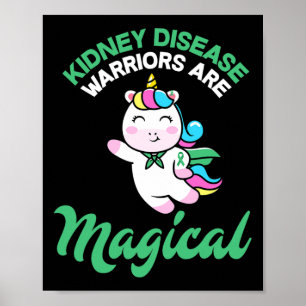 Sjukdomskarrior Magic Unicorn Kidney Awareness Poster