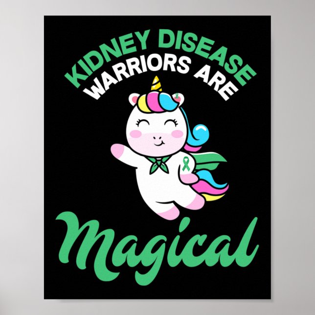 Sjukdomskarrior Magic Unicorn Kidney Awareness Poster (Framsidan)