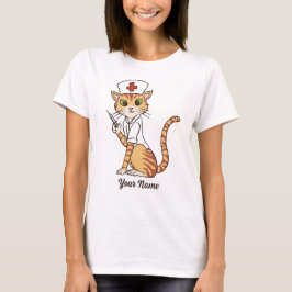 Sjukdomskatt - Ginger Tabby Nurse Cat Lover T Shirt