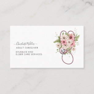 Sjukdomsklarens Vuxen Blommigt Stethoscope Visitkort