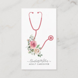 Sjukdomsklarens Vuxen Blommigt Stethoscope Visitkort
