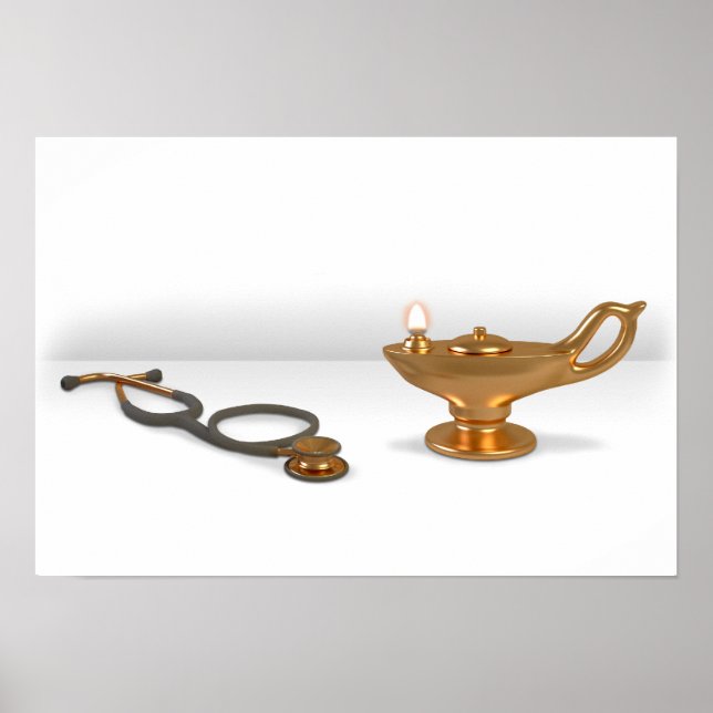 Sjukdomslampa och stetoskoskop poster (Framsidan)