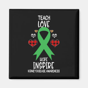 Sjukdomsmedvetande Teach Ribbon Kärlek Hope Inspir Magnet