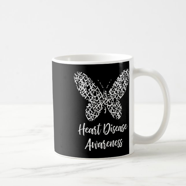 Sjukdomsmedvetandegörande Butterfly Gift Februari  Kaffemugg (Höger)