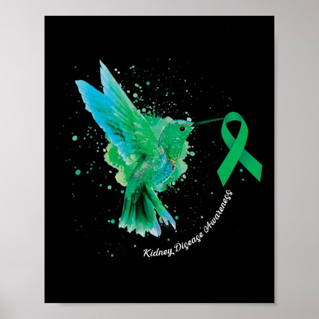 Sjukdomsmedvetenhet Solros Hummingbird Gift 1 Poster (Framsidan)