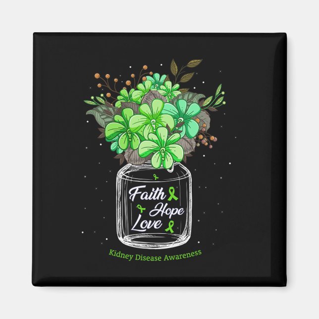 Sjukdomsstämning Kärlek Hope Flower Burk Awareness Magnet (Framsidan)