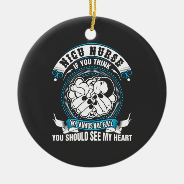 Sjukförsäkring| Nicu Nurse Min hand är Fullt Julgransprydnad Keramik (Framsidan)