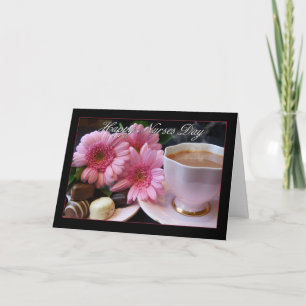 sjukförsäkringskort med tea, choklad och blommor kort