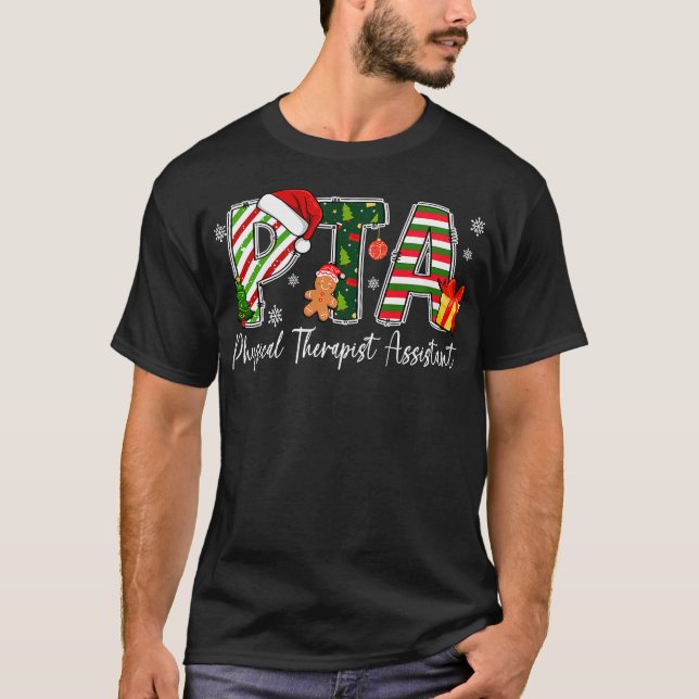 Sjukgymnast assistent Retro julhatt T Shirt (Framsida)