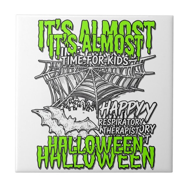 Sjukgymnast Halloween Spindelnät Design_ Kakelplatta (Framsidan)