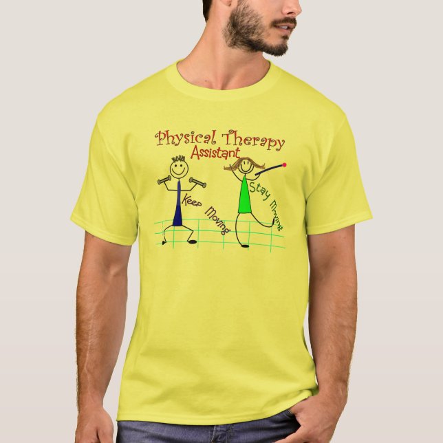 Sjukgymnastikassistentstick figurer design tee (Framsida)