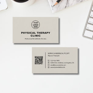 Sjukgymnastikklinik Anpassad Logotyp QR Visitkort