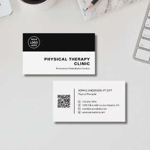 Sjukgymnastikklinik Professionell Logo QR Svart Visitkort