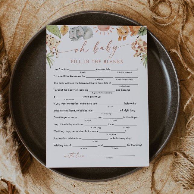 SJUKHUS, babylibbor, fyll i det tomma spelet Inbjudningar (Skapare uppladdad)