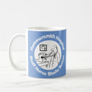 Sjukhus, kliniskt eller kirurgi med Namn i Nurse. Kaffemugg