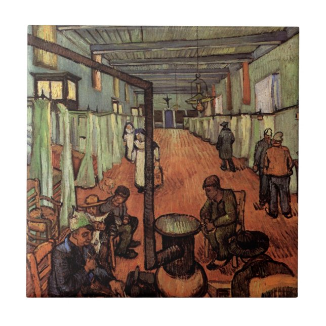 Sjukhusavdelning i Arles av Vincent van Gogh Kakelplatta (Framsidan)