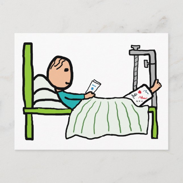 Sjukhusbädd Vykort (Framsida)