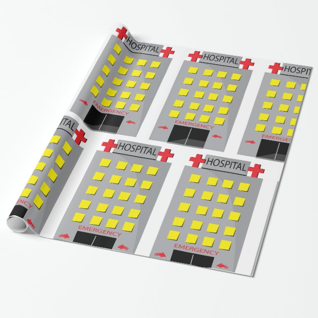 Sjukhusbyggnad Nödentrée Presentpapper (Utrullad)