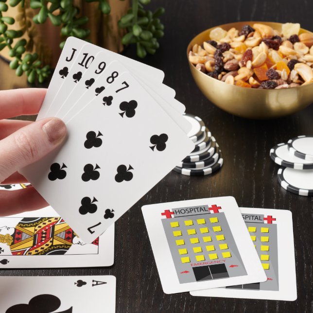 Sjukhusbyggnad Nödingång Casinokort (På plats)