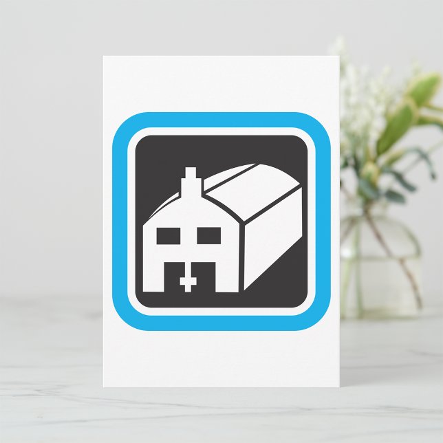 Sjukhuset Barn Icon Minimalist Healthcare Facility Inbjudningar (Skapare uppladdad)