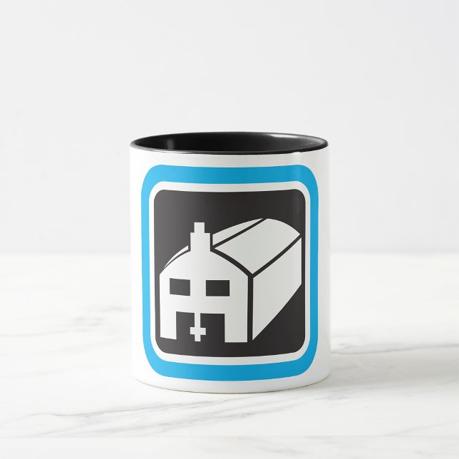 Sjukhuset Barn Icon Minimalist Healthcare Facility Mugg (Skapare uppladdad)