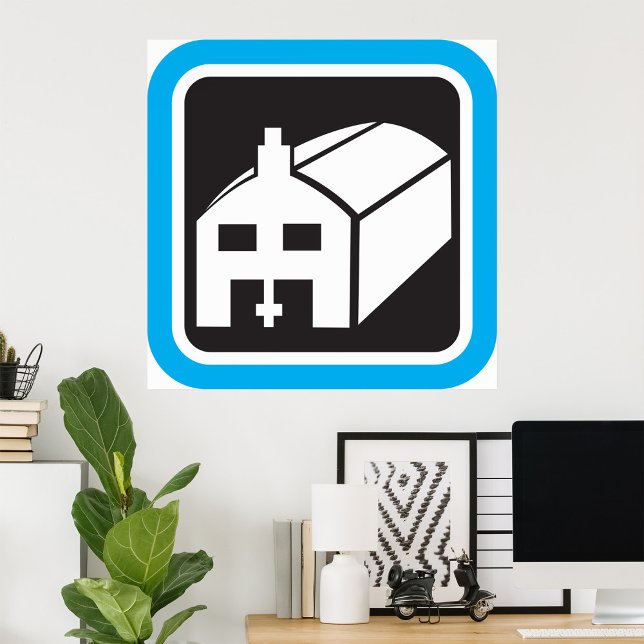 Sjukhuset Barn Icon Minimalist Healthcare Facility Poster (Skapare uppladdad)