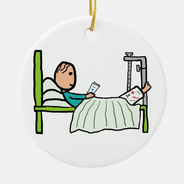 Sjukhuset Bed Julgransprydnad Keramik (Framsidan)