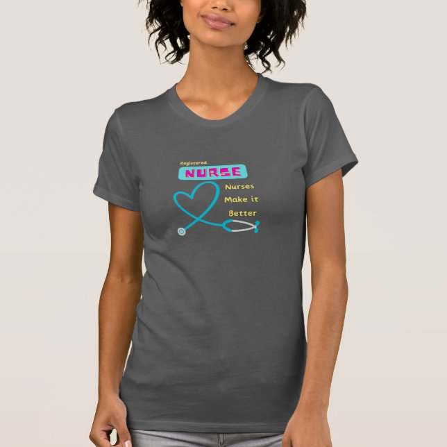 Sjukhuset: Stethoscope Heartslag Shirt T Shirt (Framsida)