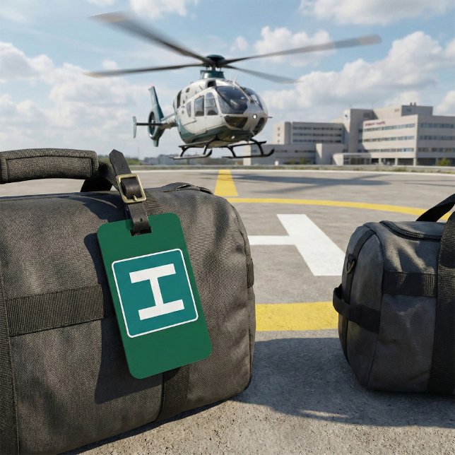 Sjukhusets Akut för vägskyltning Bagagebricka (Skapare uppladdad)