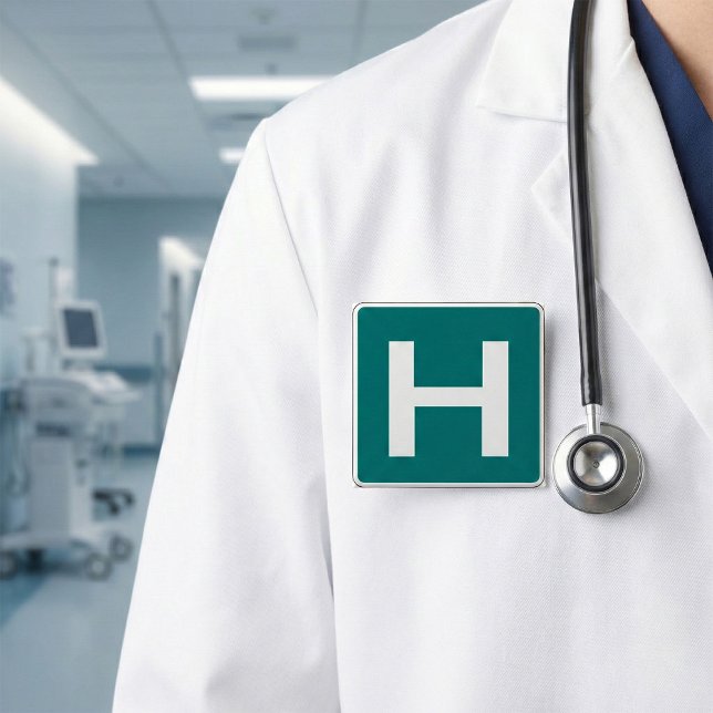 Sjukhusets Akut för vägskyltning Knapp (Skapare uppladdad)