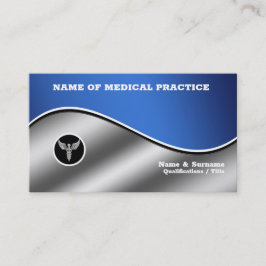 Sjukhusets blå silver chic caduceus snyggt visitkort