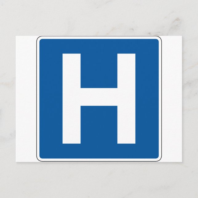 Sjukhusets gatuskylt vykort (Framsida)