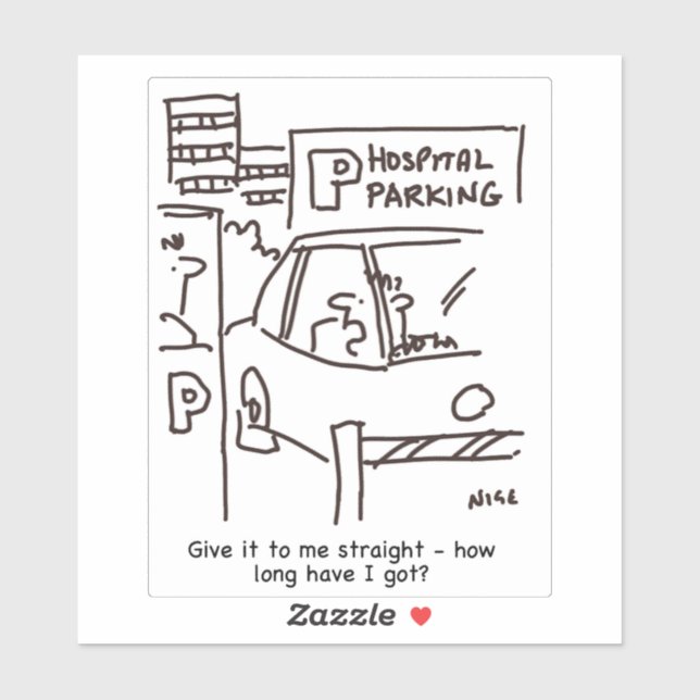 Sjukhusparkeringens Tecknad. Klistermärken (Ark)