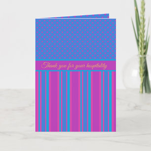 Sjukhustack: Magenta och Blue Mönster Tack Kort