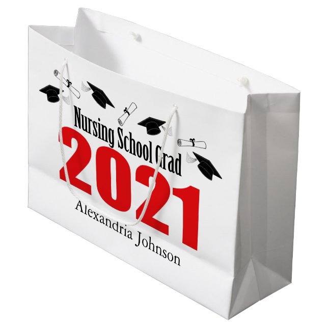 Sjukskolan i Studenten 2021 - Gift Bag (röda krana (Framsidan Vinklad)