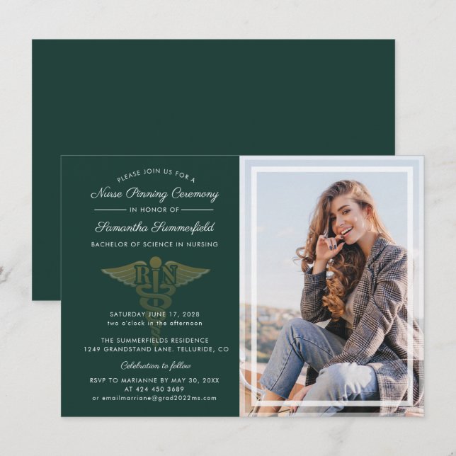 Sjukskolan Photo Studenten 2025 Party Inbjudningar (Fram/baksida)