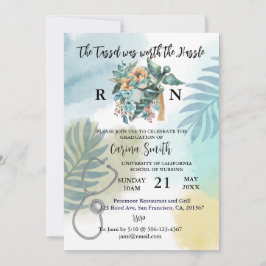 Sjukskolan Studenten Boho Botanical Blommigt Inbjudningar