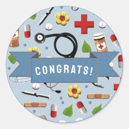 Sjukskolan Studenten Gratulerara Runt Klistermärke