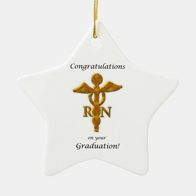 Sjukskolan Studenten Studenten Antique Guld Julgransprydnad Keramik (Framsidan)