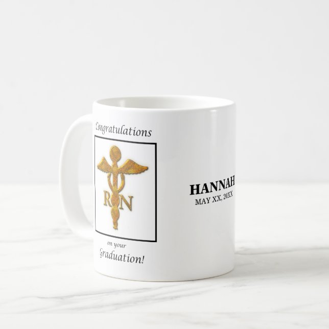Sjukskolan Studenten Studenten Antique Guld Kaffemugg (Framsida vänster)