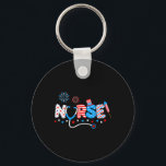Sjuksköterska 4 juli amerikanska Flagga Patriotic  Nyckelring<br><div class="desc">Sjuksköterska 4:e juli Amerikanska Flagga Patriotic USA Stethoscope</div>