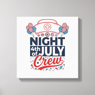 Sjuksköterska 4 juli Nattbesättning Patriotisk skj Canvastryck