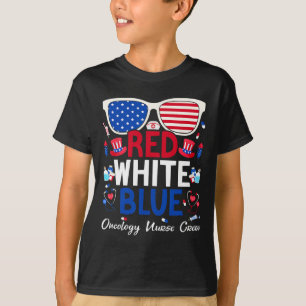Sjuksköterska 4 juli Röd Vit Blå Onkologi Sjuksköt T Shirt