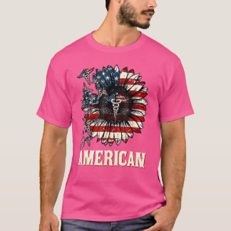 Sjuksköterska, amerikansk Flagga, 4 juli Patrioti T Shirt