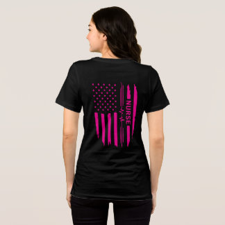Sjuksköterska amerikansk flagga skjorta (rosa) t shirt